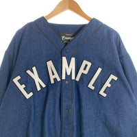EXAMPLE エグザンプル 20AW BASE BALL DENIM SHIRT ベースボール デニムシャツ インディゴ Size XL 福生店