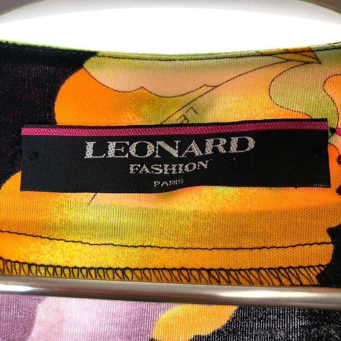 LEONARD レオナール ノーカラー ジャケット 総柄 ブラック sizeL 瑞穂店