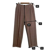 40-60's ウールチェック 2タックスラックス トラウザー ブラウン ワイド アルミCOMMAR 猫目ボタン Size 86cm 福生店