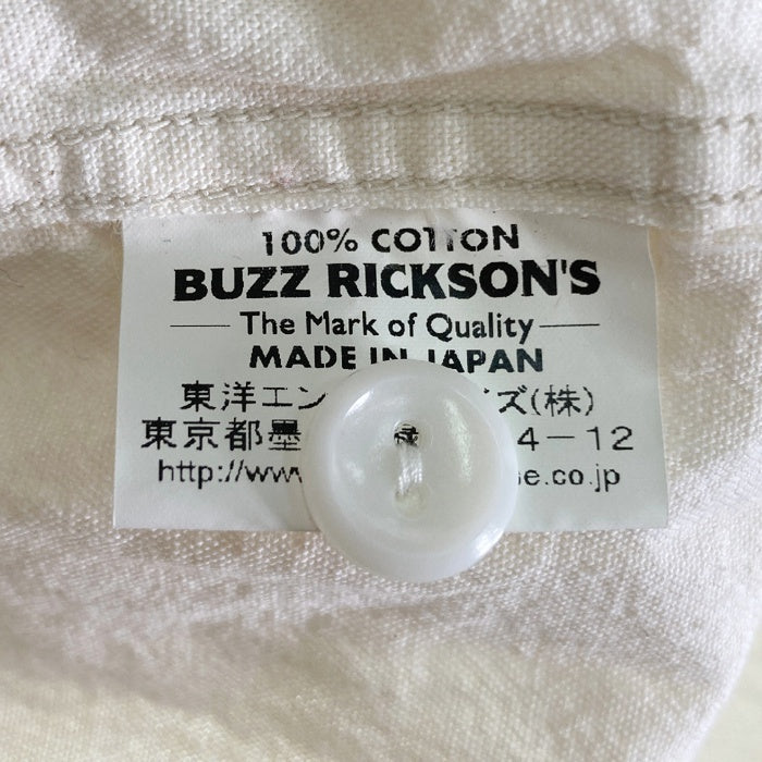 BUZZ RICKSONS バズリクソンズ U.S.N. JOLLY ROGERS シャンブレーシャツ ホワイト size15-15 1/2 瑞穂店