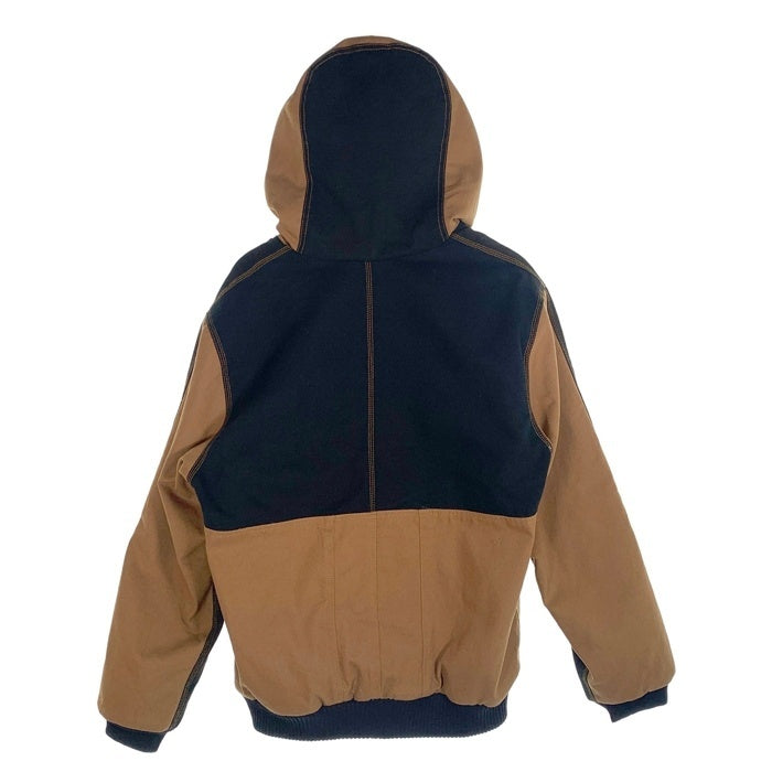 Carhartt カーハート リメイク品 ダック地 ジップアップジャケット パーカー ブラック ブラウン Size L 相当 福生店
