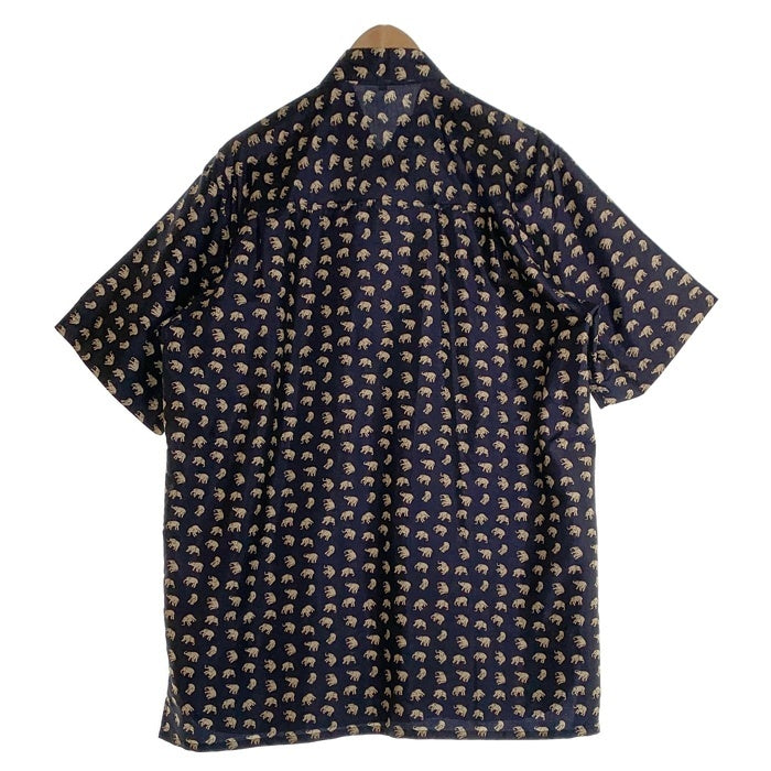 JIM THOMPSON ジムトンプソン シルク 半袖 シャツ 象柄 ネイビー Size L 福生店