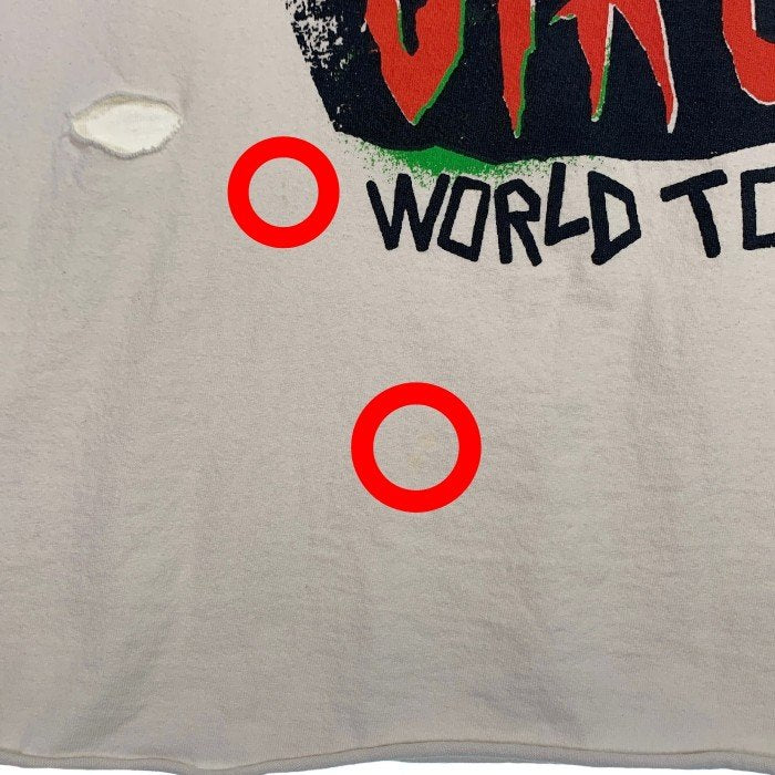 GALLERY DEPT. ギャラリーデプト ATK CORONA VIRUS WORLD TOUR プリントTシャツ ダメージ加工 ベージュ Size L 福生店