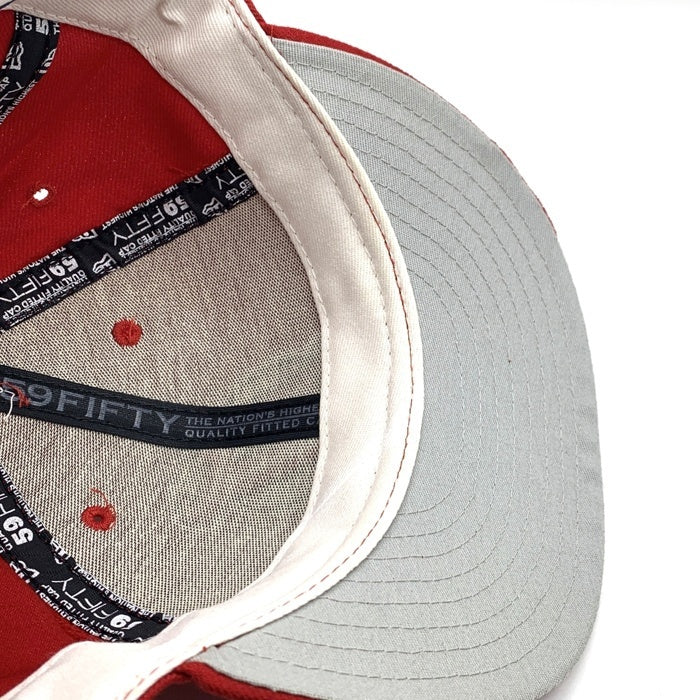 90's New Era ニューエラ NHL ニュージャージー・デビルス 59FIFTY ベースボールキャップ レッド ウール USA製 Size 7 1/8 (56.8cm) 福生店