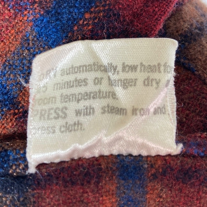 PENDLETON ペンドルトン 70's USA製 ウールシャツ 片ポケット ボルドーxブラウン sizeM 瑞穂店