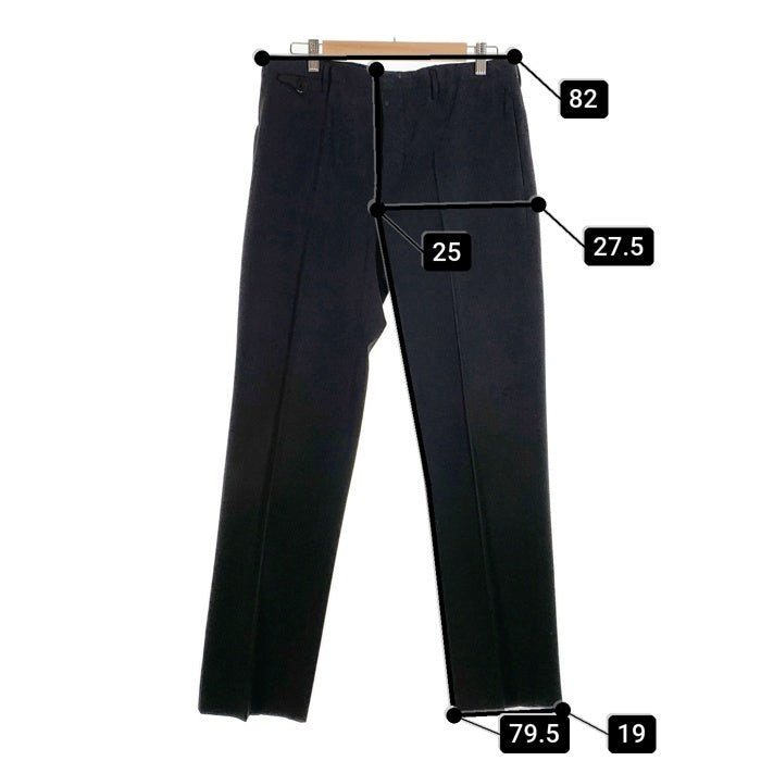 PRADA プラダ ボタンフライ ストレートスラックス トラウザー パンツ ブラック やや厚手 Size 48 福生店