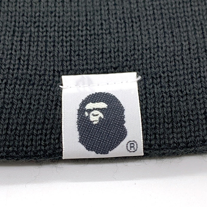A BATHING APE アベイシングエイプ スワロフスキー フェイス ビーニー ニットキャップ ブラック ウール アクリル 日本製 福生店