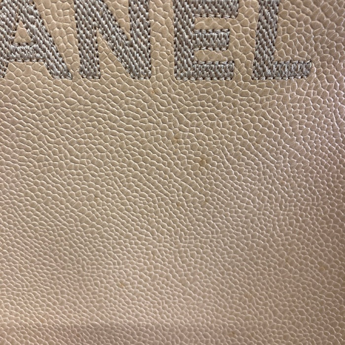 CHANEL シャネル キャビアスキン ロゴ ハンド トートバッグ ベージュ 瑞穂店
