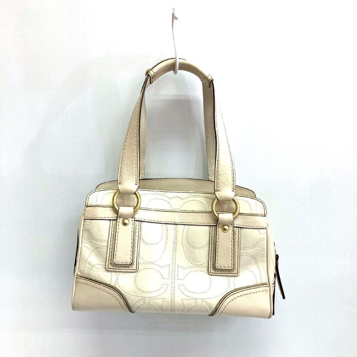 COACH コーチ 11639 ハンドバッグ シグネチャー ターンロック レザー ホワイト 瑞穂店