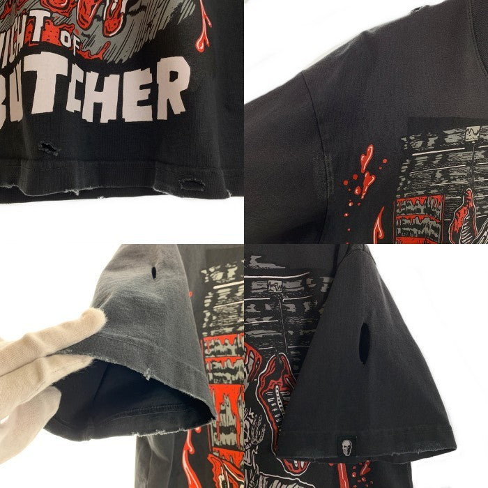 Warren Lotas ウォーレンロータス NIGHT of THE BUTCHER ダメージ加工 半袖 Tシャツ ブラック Size M 福生店