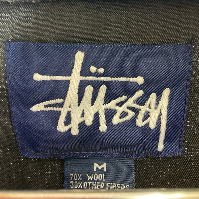 STUSSY ステューシー 90's ウール チェックシャツ 紺タグ インド製 グレー×グリーン SizeM 瑞穂店