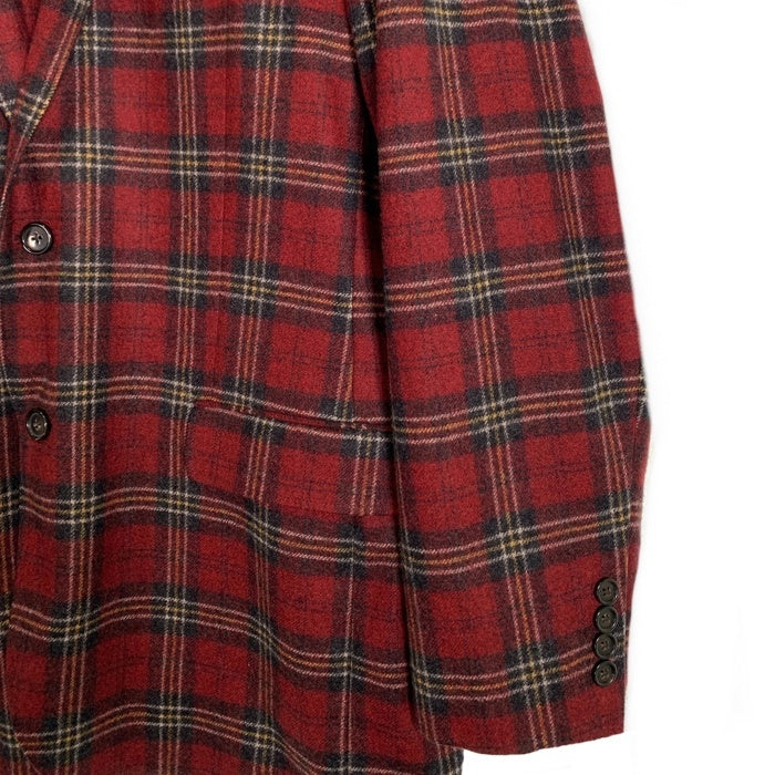 Brooks Brothers ブルックスブラザーズ ウール チェック柄 2B テーラードジャケット レッド ネーム刺繡 Size 42R 福生店