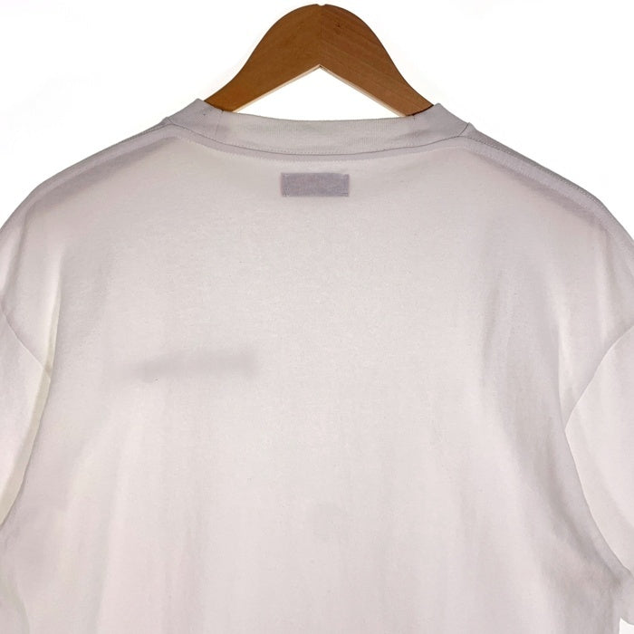 Palm Angels パームエンジェルス Logo Print T-Shirt ロゴプリント モックネック 半袖 Tシャツ フロッキープリント ホワイト PMAA001F18413018 Size S 福生店