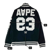 AAPE エーエイプ ASW3035 前後プリント 袖ロゴ スウェットスタジャン ブラック sizeL 瑞穂店