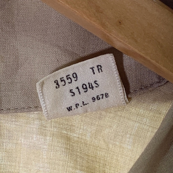 60's ARROW アロー ポリコットン オープンカラーシャツ 長袖 ベージュ USA製 Size M 福生店