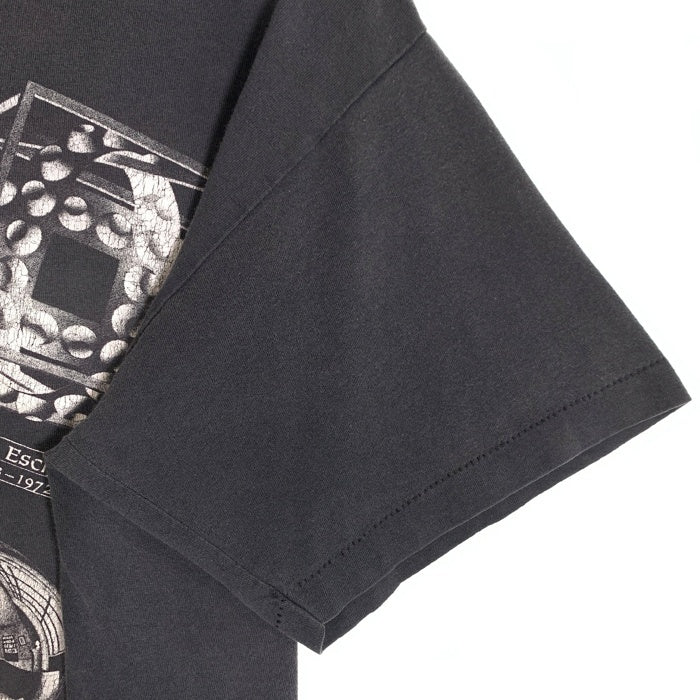 90's M.C.Escher エッシャー ダブルサイド マルチプリント Tシャツ ブラック だまし絵 ANDAZIA USA製 Size XL 福生店