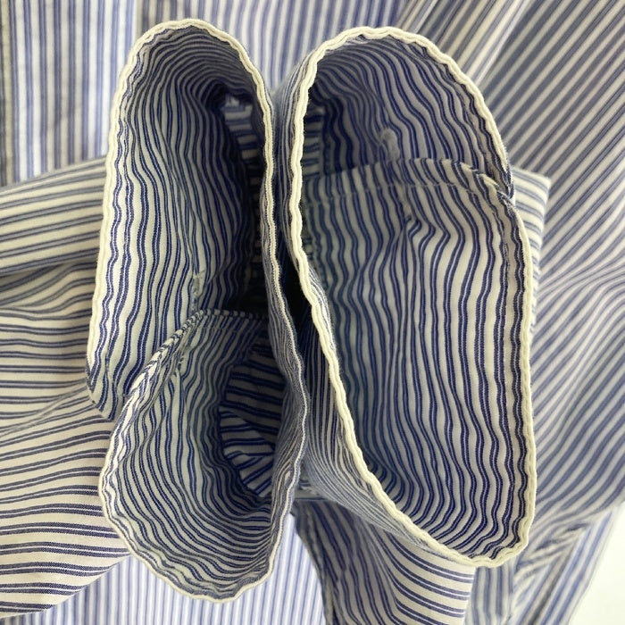 STUSSY ステューシー Big Button Stripe Shirt ビッグボタン ストライプシャツ ブルー sizeM 瑞穂店