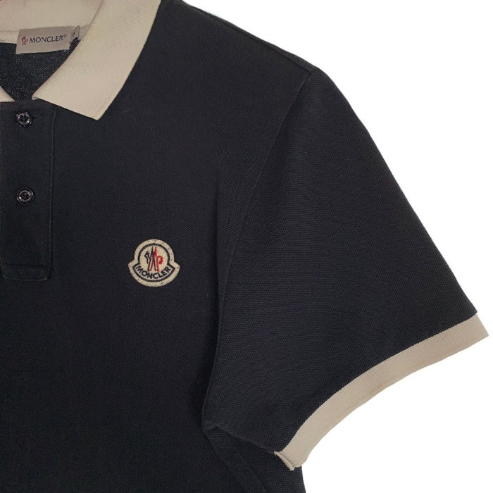 MONCLER モンクレール MAGLIA POLO ポロシャツ 半袖 鹿の子 ネイビー ホワイト Size S 福生店