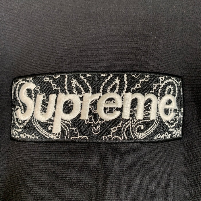 SUPREME シュプリーム 19AW Bandana  Box Logo Hooded Sweatshirt バンダナボックスロゴ プルオーバースウェットパーカー フーディ ブラック Size L 福生店