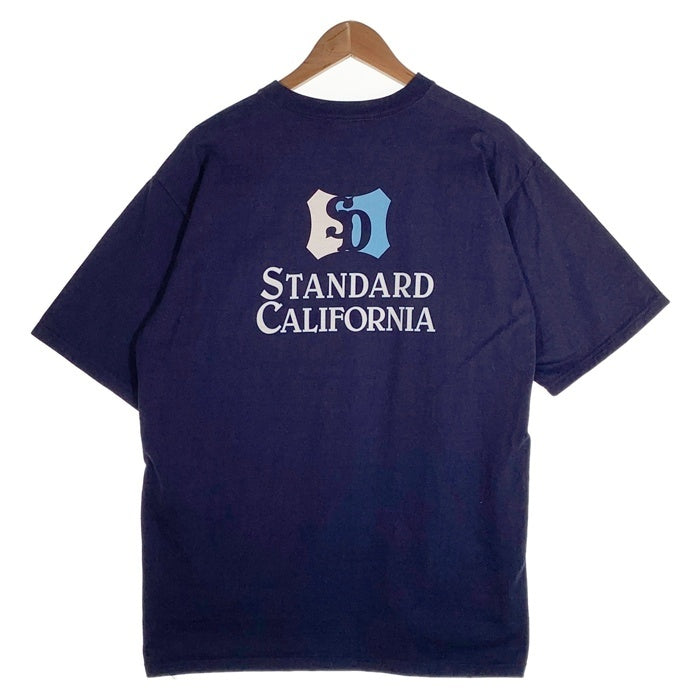 STANDARD CALIFORNIA スタンダードカリフォルニア ヘビーウェイト シールドロゴプリント ポケットTシャツ ネイビー Size XL 福生店
