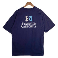 STANDARD CALIFORNIA スタンダードカリフォルニア ヘビーウェイト シールドロゴプリント ポケットTシャツ ネイビー Size XL 福生店