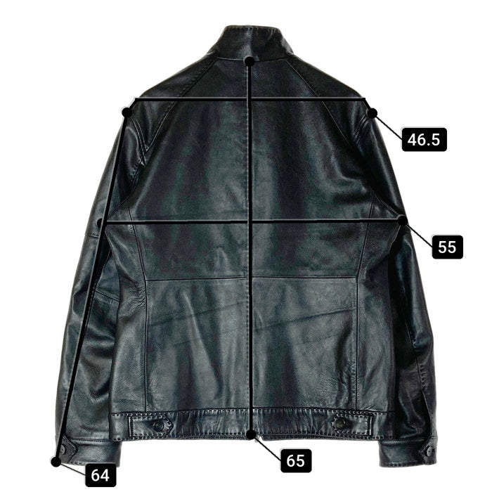 MENS BIGI メンズビギ M0143LJM001 スタンドカラー シングルライダース レザージャケット ブラック size03 瑞穂店