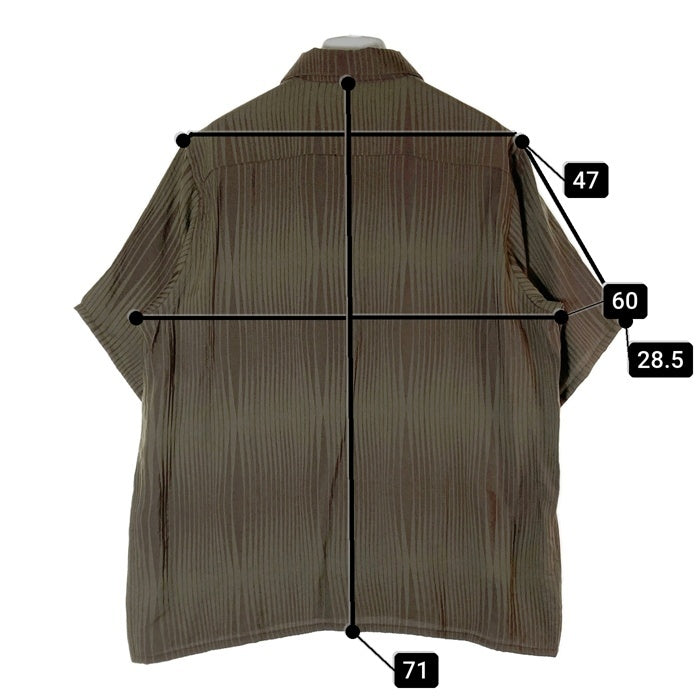 Needles ニードルズ S/S Classic Shirt -R/N Wave Stripe Jq. クラシックシャツ 開襟 半袖 ジャカード ブラウン MR147 Size M 瑞穂店