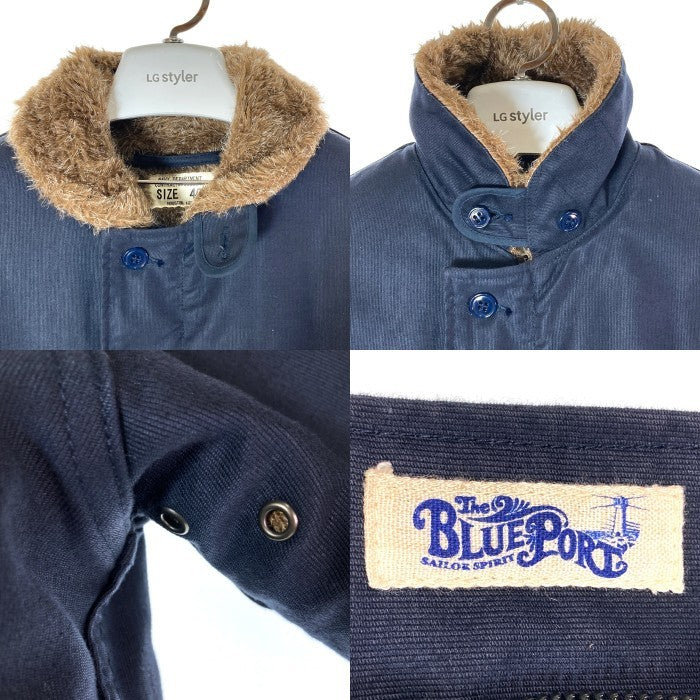 HOUSTON ヒューストン BLUE PORT 日本製 ステンシル N-1 デッキジャケット ネイビー size40 瑞穂店