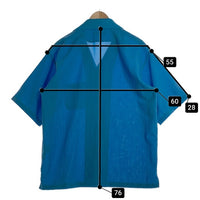 monkey time モンキータイム renu TRO KNIT COLLAR OPEN SHIRT ニットオープンカラー ショートスリーブシャツ ブルー 半袖 8316-144-0320 Size XL 福生店