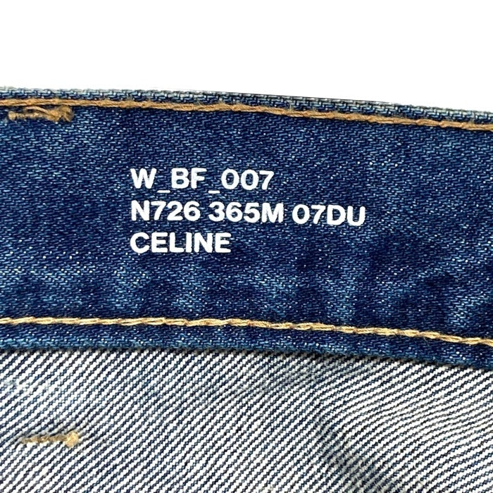 CELINE セリーヌ W BF 007 N726 365M 07DU ボタンフライ ストレートデニムパンツ ジーンズ インディゴ USED加工 Size 31 瑞穂店
