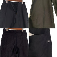 80-90's STUSSY ステューシー リネン コットン テーパードスラックス パンツ ブラック USA製 黒タグ Size 28 福生店