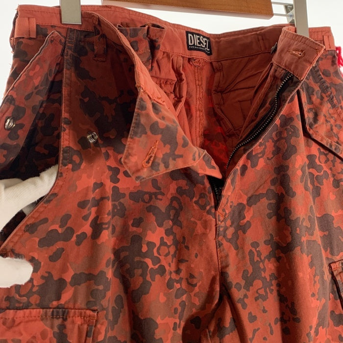 DIESEL ディーゼル P-ATLAN-PAT カーゴパンツ ストレート 迷彩 レッド カモ A03682 Size 32 福生店