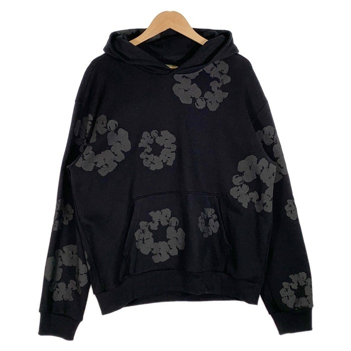 DENIM TEARS デニムティアーズ COTTON WREATH HOODIE コットンリース プルオーバースウェットパーカー ブラック フラワーブラック Size L 福生店