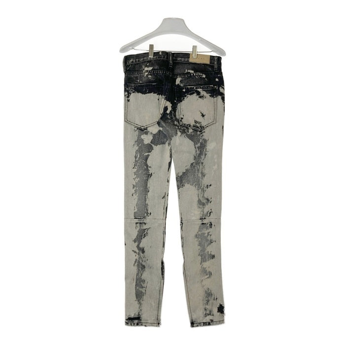 mnml ミニマル 裾ジップ ブリーチ ダメージデニム ブラック size28 瑞穂店