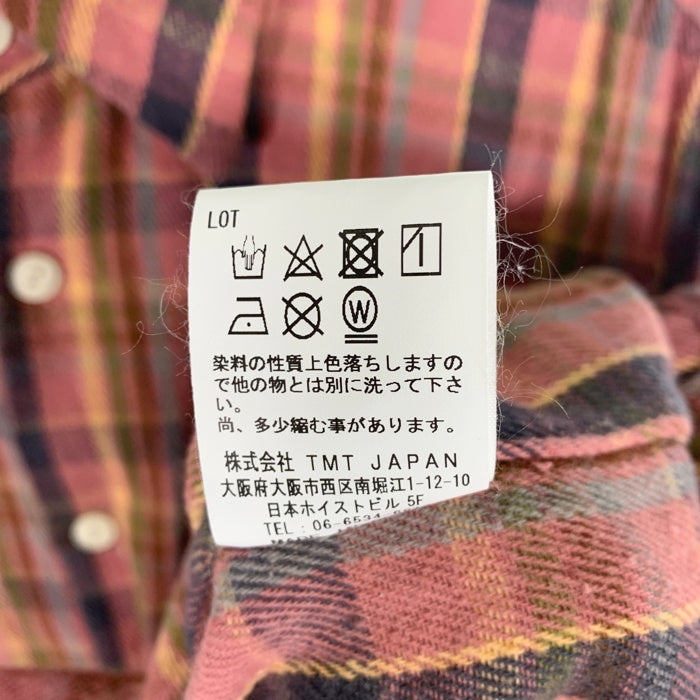 TMT ティーエムティー Heavy flannel Check Shirts ヘビーフランネルチェックシャツ レッド TSH-F2310 Size XL 福生店