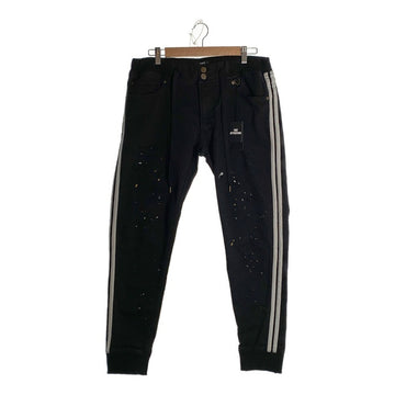TMT ティーエムティー 19AW BLACK DENIM TRACK PANTS ブラックデニム トラックパンツ  USED/ペンキ加工 TPT-F1904 Size L 福生店