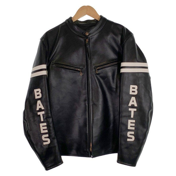 BATES ベイツ レザーシングルライダースジャケット ブラック 牛革 Size 44 福生店