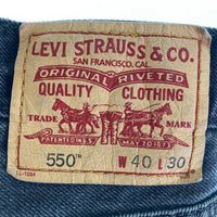 LEVI'S リーバイス RELAXED FIT 550 後染め デニムパンツ ブラック sizeW40 L30※裾にダメージあり 瑞穂店