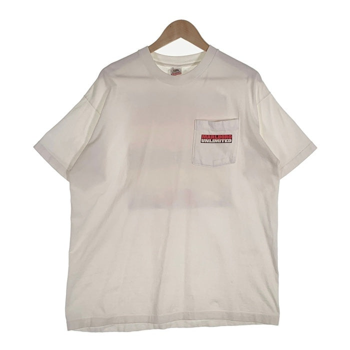 90's Marlboro マルボロ PIPESTONE PASS ポケットTシャツ ホワイト FRUIT OF THE LOOM Size XL 福生店