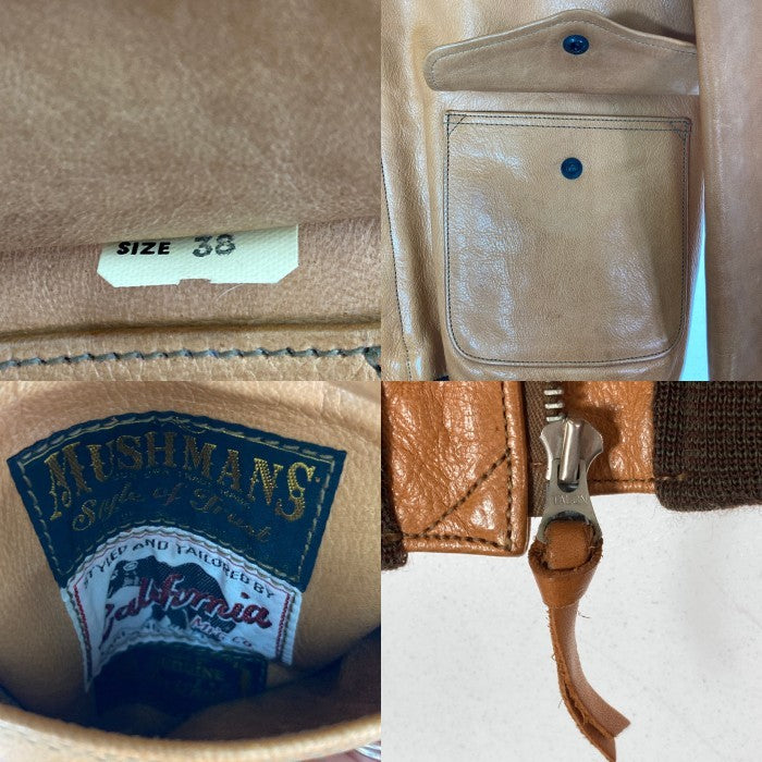MUSHMANS マッシュマンズ × Rainbow Country レインボーカントリー A-2 ROUGH WEAR CLOTHING ホースハイド フライトジャケット キャメル size38 瑞穂店