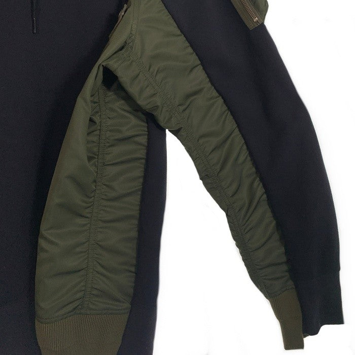 NIKE ナイキ sacai サカイ NRG HOODY ドッキングパーカー フーディー ナイロン切替 ネイビー オリーブ CW2419-475 Size 2XL 福生店
