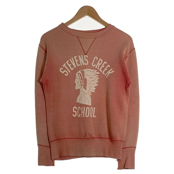 50's-60's ブランド不明 STEVENS CREEK SCHOOL プリント クルーネックスウェット ピンク Size S相当 福生店