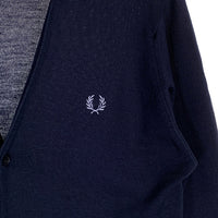 FRED PERRY フレッドペリー ウールカーディガン ネイビー イングランド製 Size 40 福生店