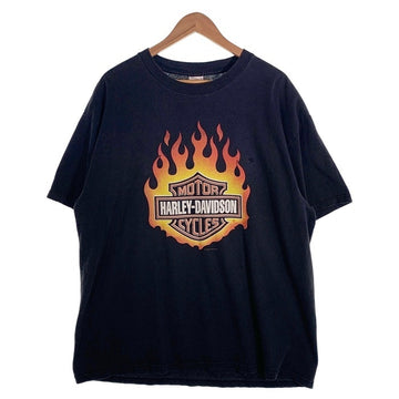 00's Harley-Davidson ハーレーダビッドソン バー&シールド フレイム プリント Tシャツ ブラック DELTA Size XL 福生店