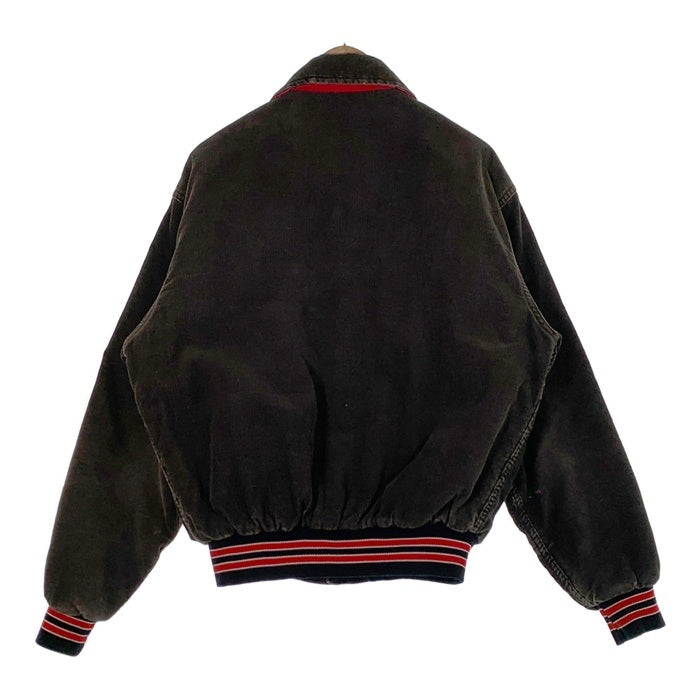 80's Rennoc レノック コーデュロイ スタジャン アワードジャケット スナップボタン 刺繡 ブラック Size L 福生店