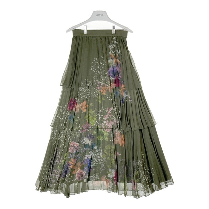 AMERI アメリ プリーツスカート カーキ 花柄 02320990500 Size M 瑞穂店