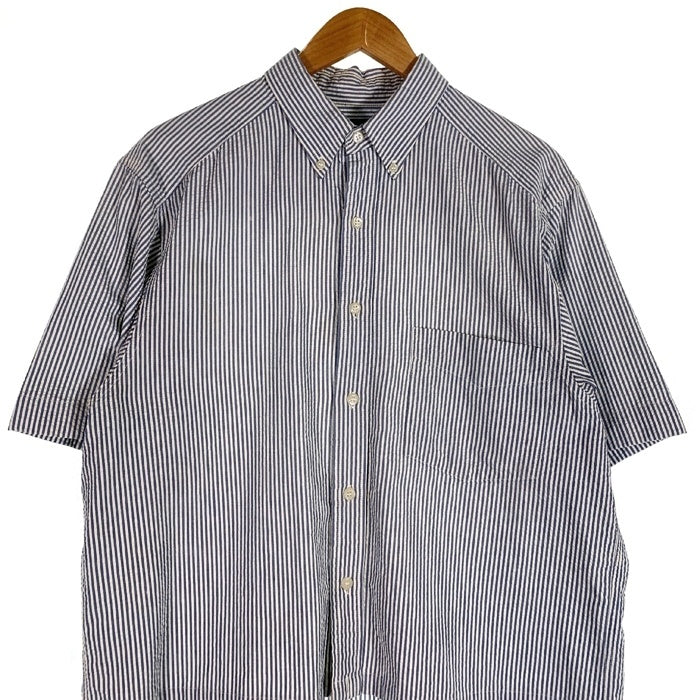80-90's GAP ギャップ シアサッカー ボタンダウン ストライプシャツ 半袖 ホワイト オールド Size M 福生店