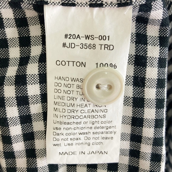 DANTON ダントン JD-3568 丸えりチェックシャツ ホワイトxブラック size40 瑞穂店