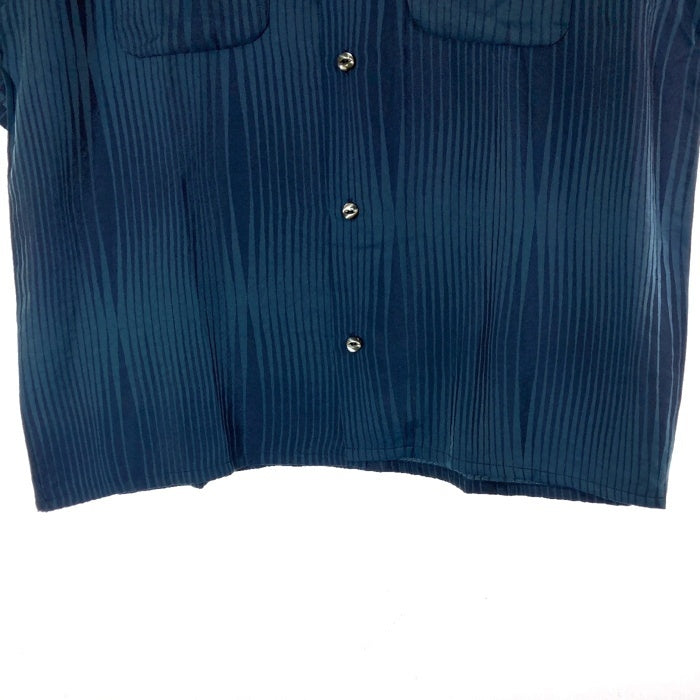 Needles ニードルズ MR147 S/S Classic Shirt 半袖クラシックシャツ ウェーブストライプ ネイビー sizeM 瑞穂店