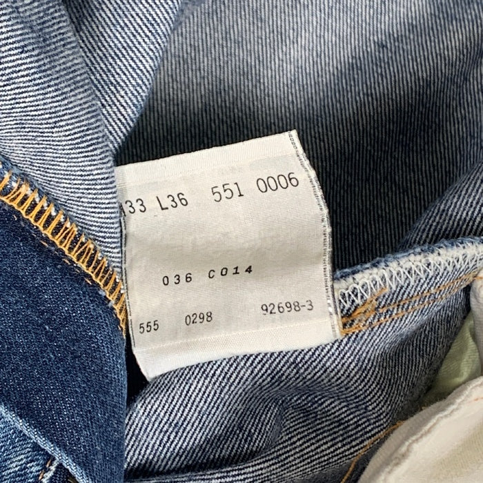 90's LEVI'S リーバイス 551ZXX デニムパンツ ジーンズ インディゴ 555 復刻 98年米国製 Size 33×36 福生店